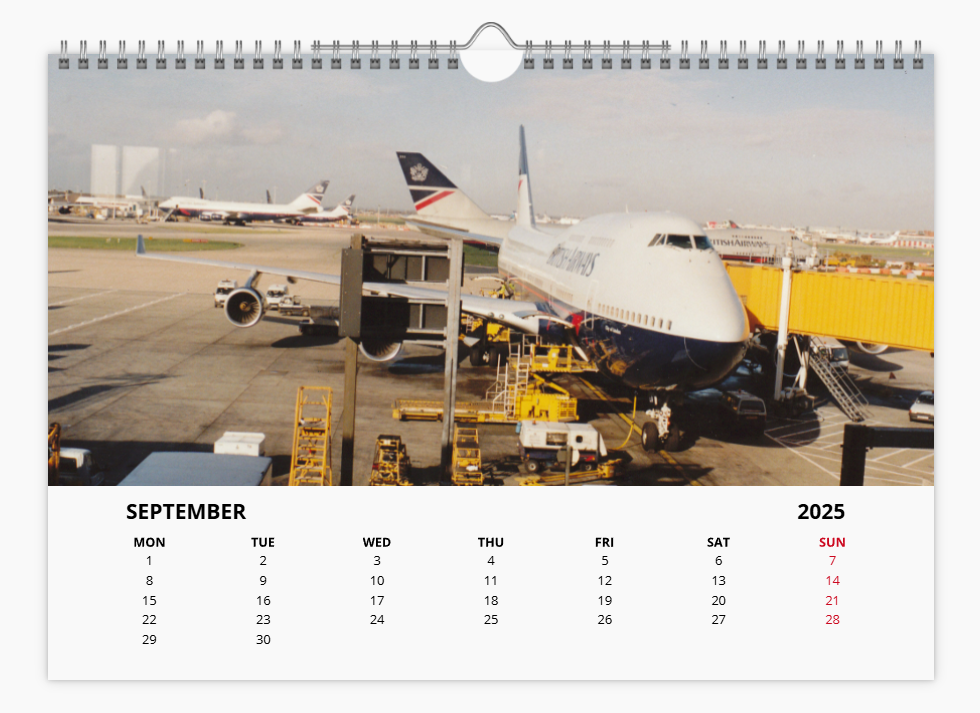 BOEING 747 2025 Tribute Calendar A4 WALL Calendar