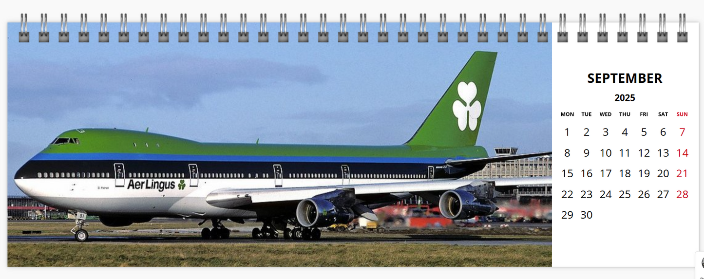 AER LINGUS 2025 Tribute Calendar LARGE DESK Calendar