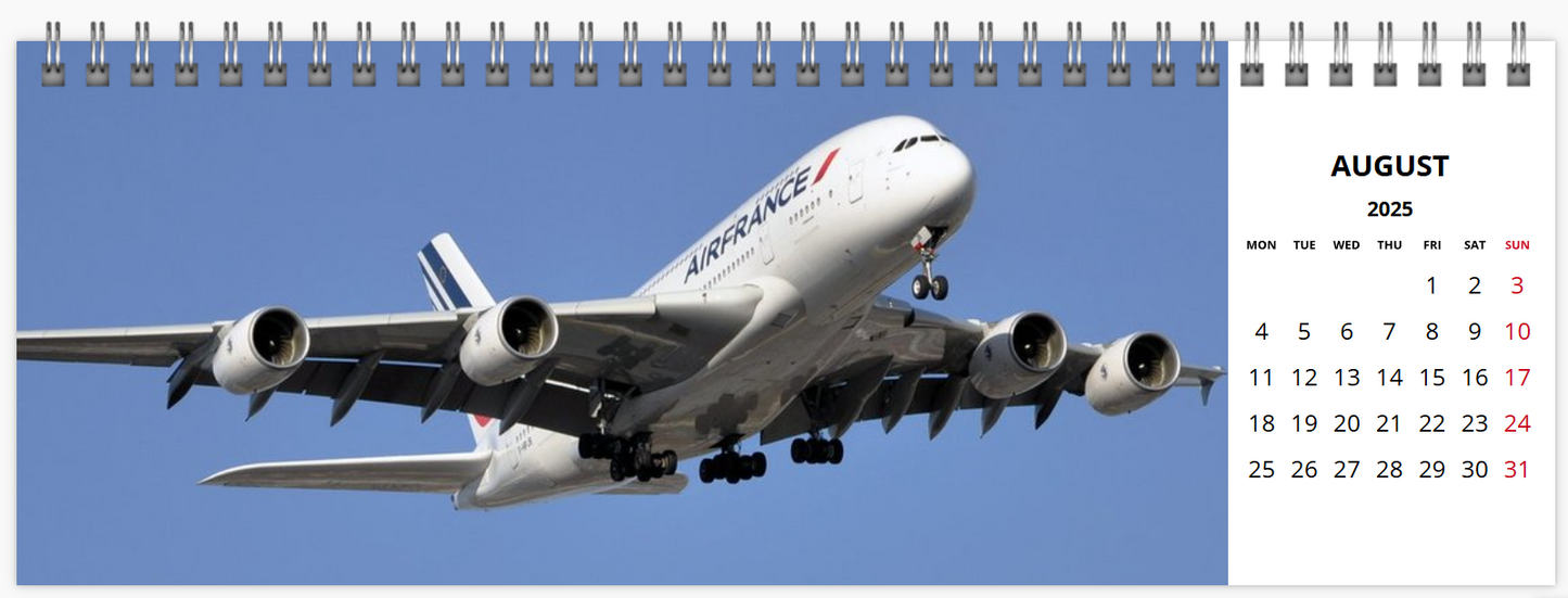 AIRBUS A380 2025 Tribute Calendar DESK Calendar A4 Landscape