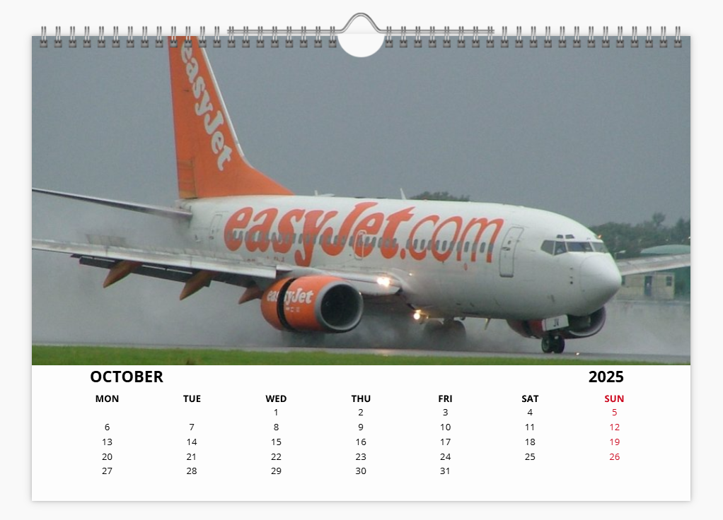 Luton Airport Early Years  2025 Aircraft Tribute Calendar A4 WALL Calendar
