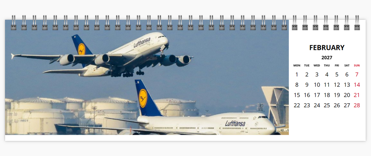 AIRBUS A380 2027 Tribute Desk Calendar