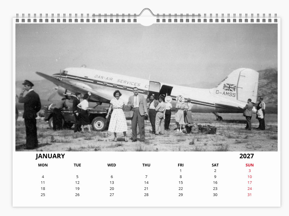 DAN AIR LONDON 2027 Tribute Calendar A4 WALL Calendar