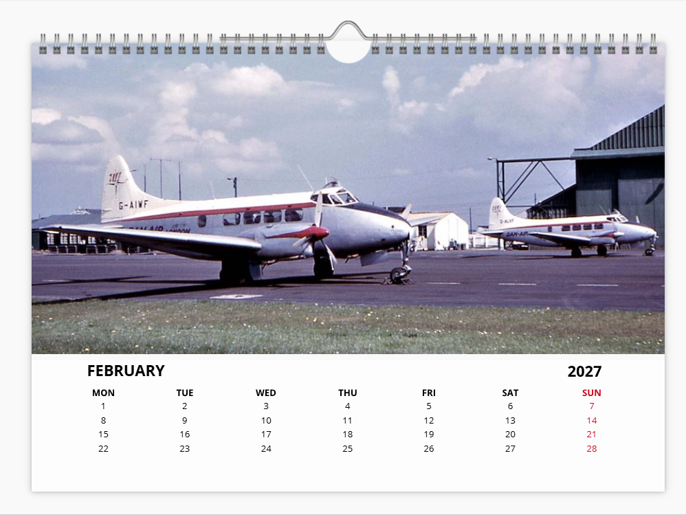DAN AIR London 2027 Tribute A4 Wall Calendar