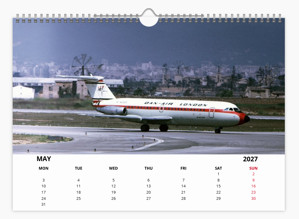 DAN AIR LONDON 2027 Tribute Calendar A4 WALL Calendar