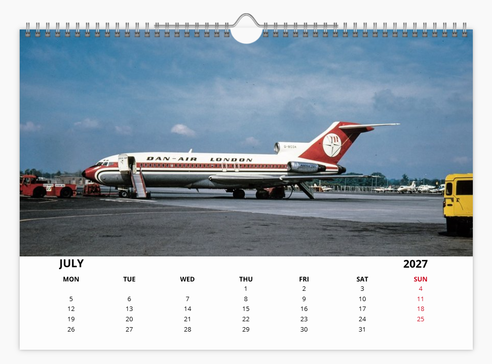 DAN AIR LONDON 2027 Tribute Calendar A4 WALL Calendar