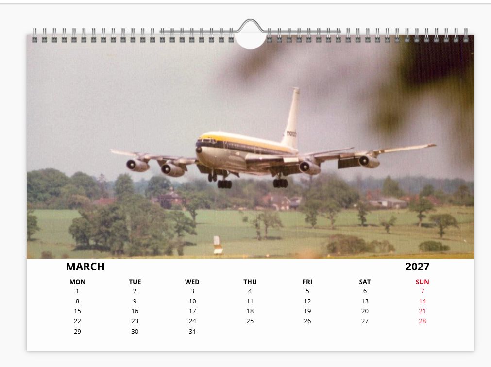 Monarch Airlines 2027 Aircraft Tribute Calendar A4 WALL Calendar
