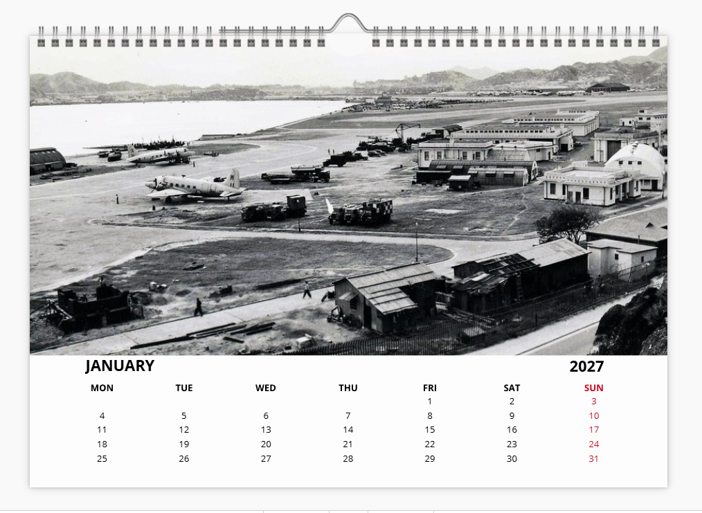 Hong Kong Kai Tak Tribute 2027 A4 Wall Calendar