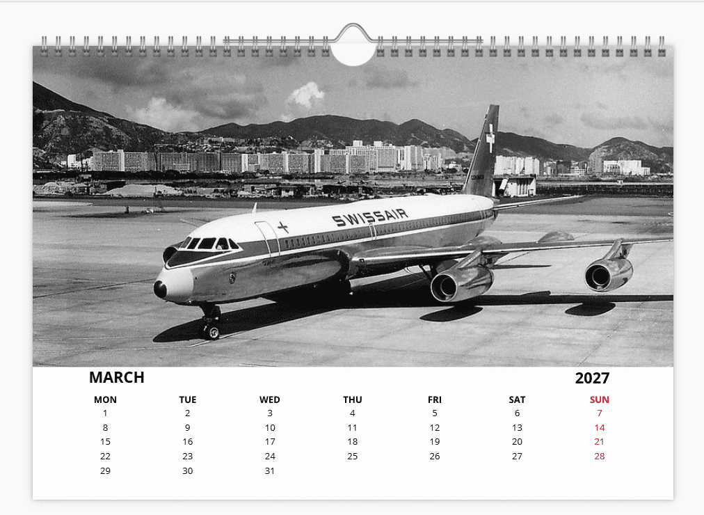 Hong Kong Kai Tak Tribute 2027 A4 Wall Calendar