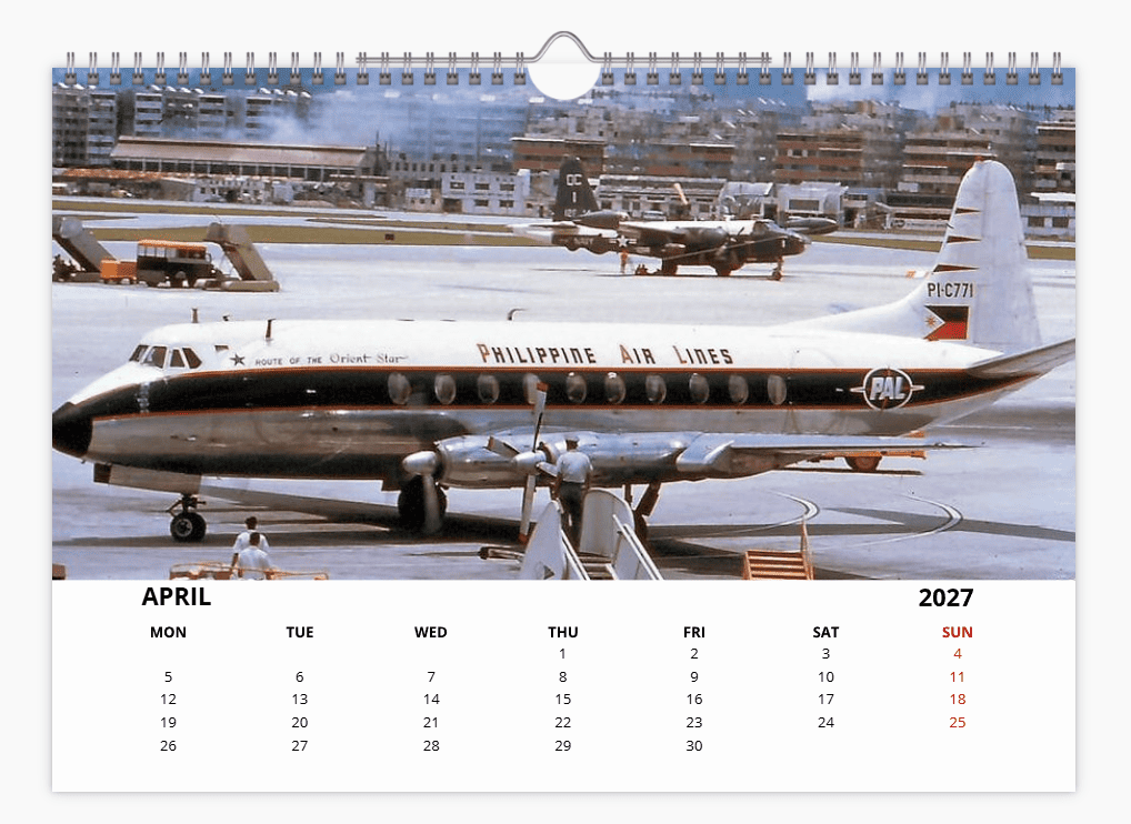 Hong Kong Kai Tak Tribute 2027 A4 Wall Calendar