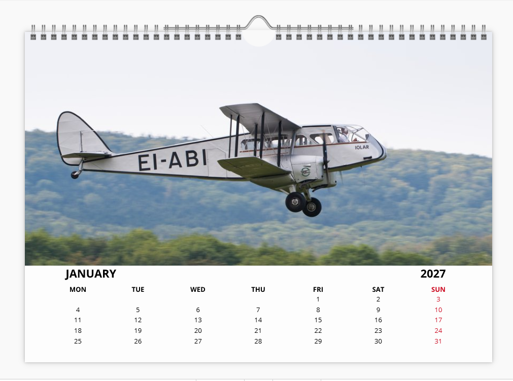 Aer Lingus 2027 Tribute A4 Wall Calendar
