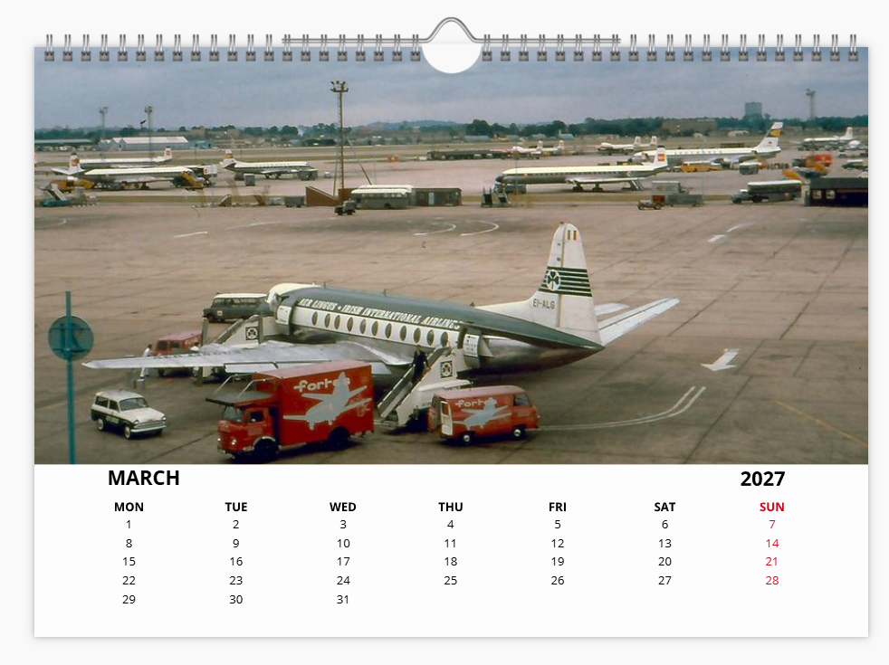Aer Lingus 2027 Tribute A4 Wall Calendar