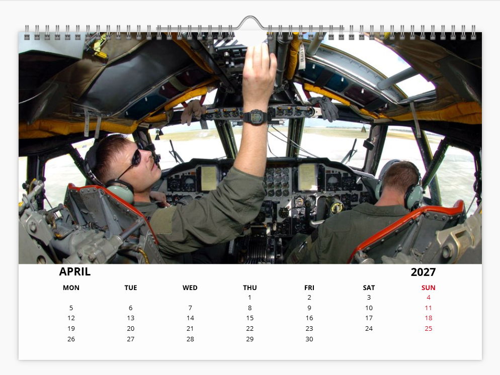 BOEING B52 USAF BOMBER 2027 Tribute Calendar A4 WALL Calendar