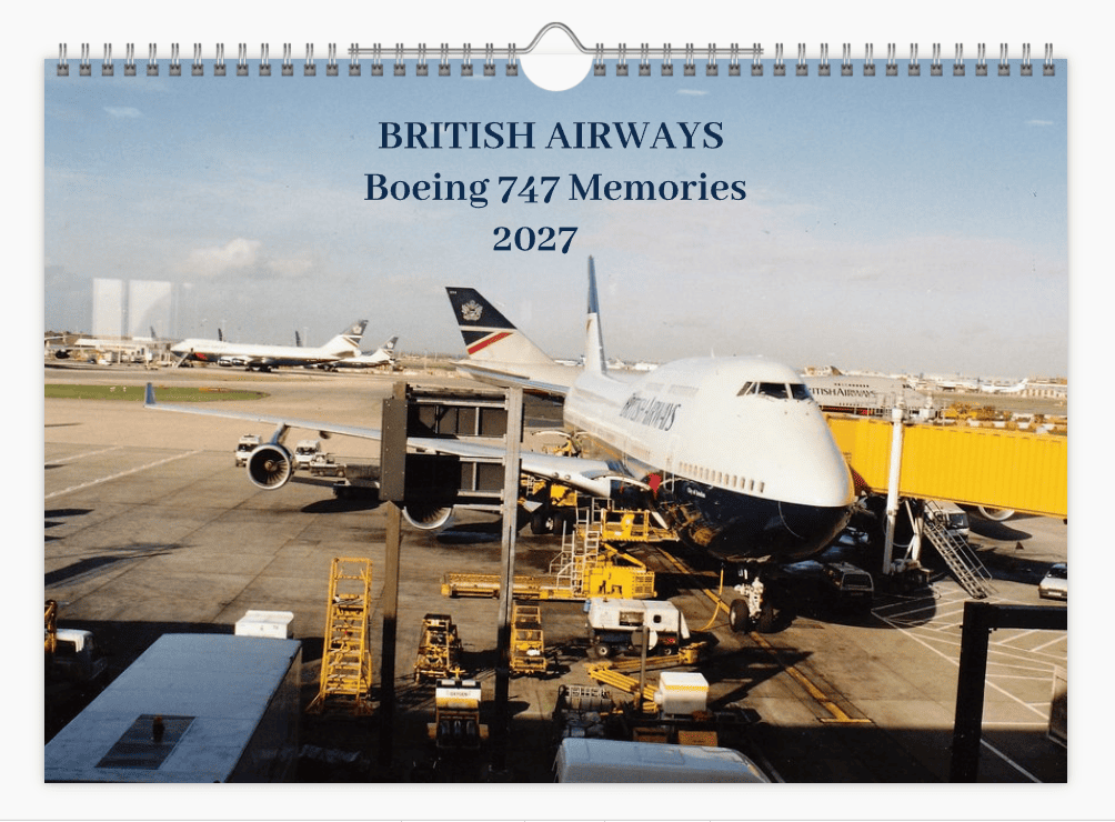British Airways Boeing 747 2027 Tribute A4 Wall Calendar