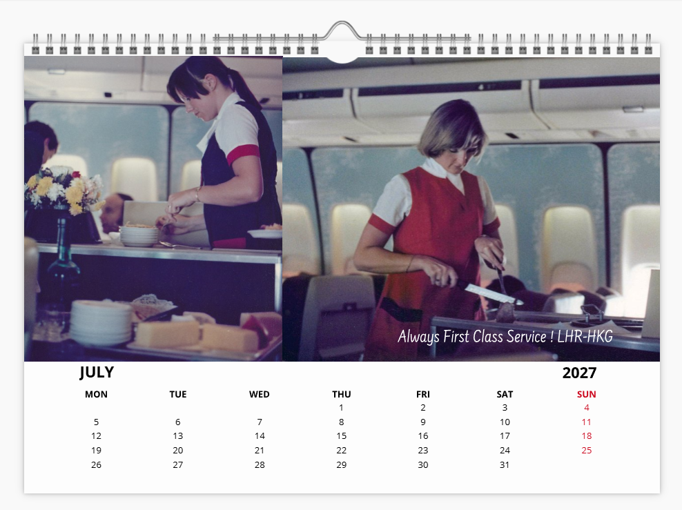 British Airways Boeing 747 2027 Tribute Calendar A4 WALL Calendar