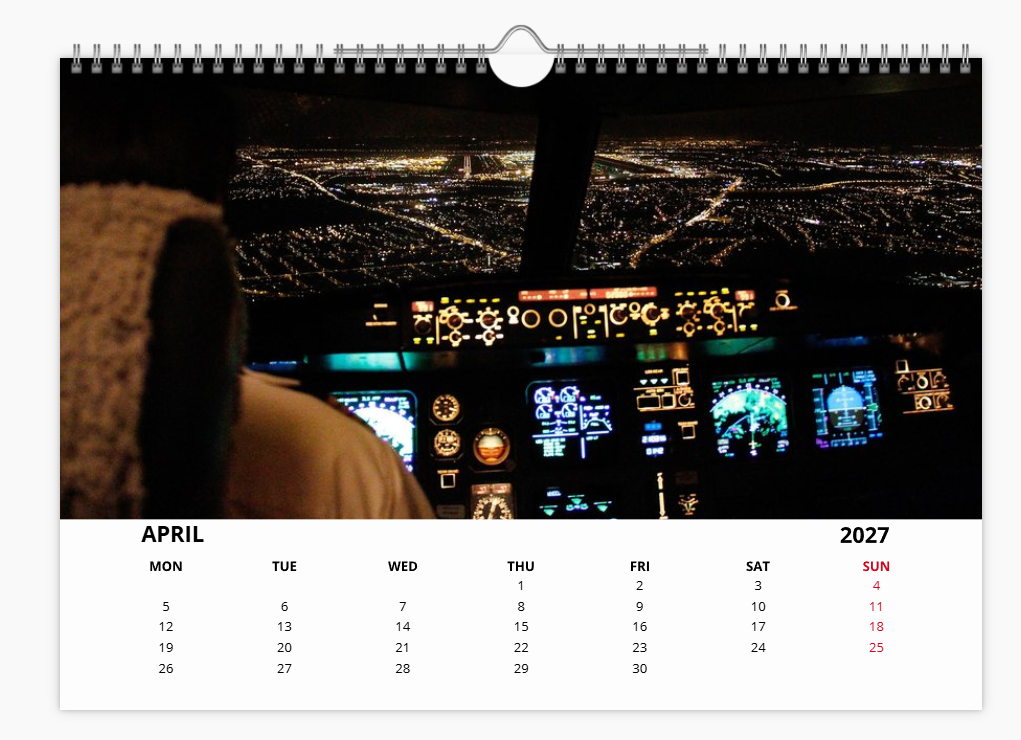 AIRBUS A380 2027 Tribute A4 Wall Calendar