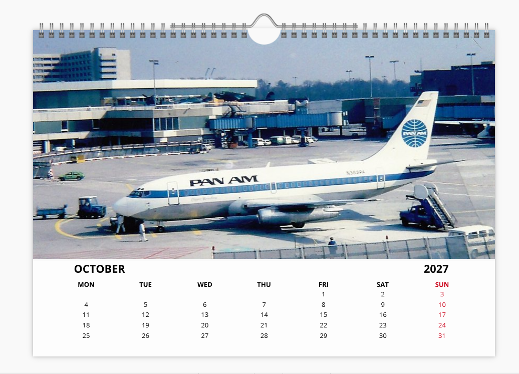 PAN AM Pan American World Airways 2027 Aircraft Tribute Calendar A4 WALL Calendar