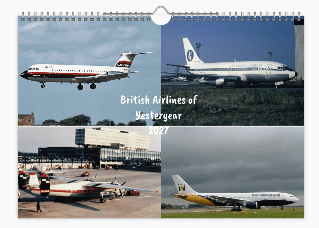 British Airlines of Yesteryear  2027 Aircraft Tribute A4 Wall Calendar