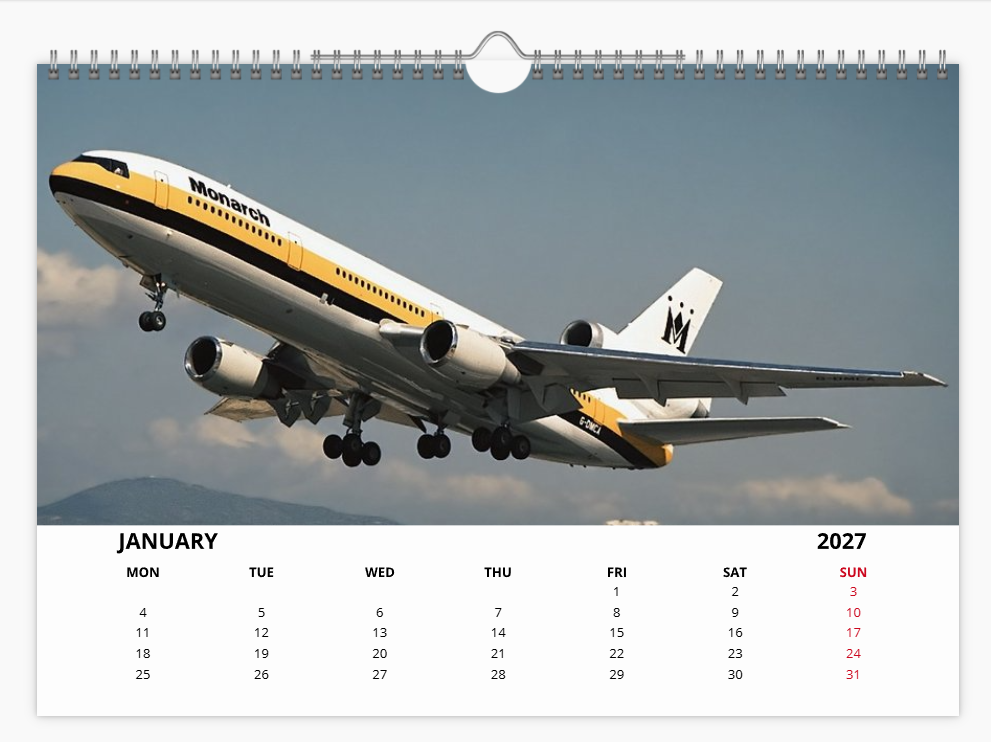 British Airlines of Yesteryear  2027 Aircraft Tribute A4 Wall Calendar