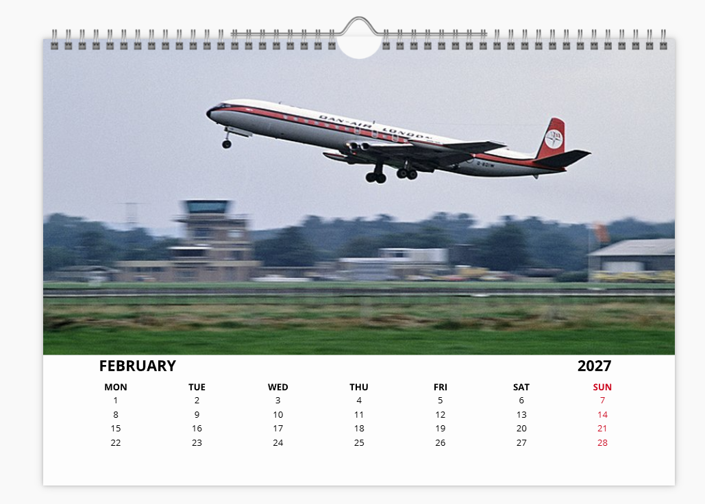 British Airlines of Yesteryear  2027 Aircraft Tribute A4 Wall Calendar