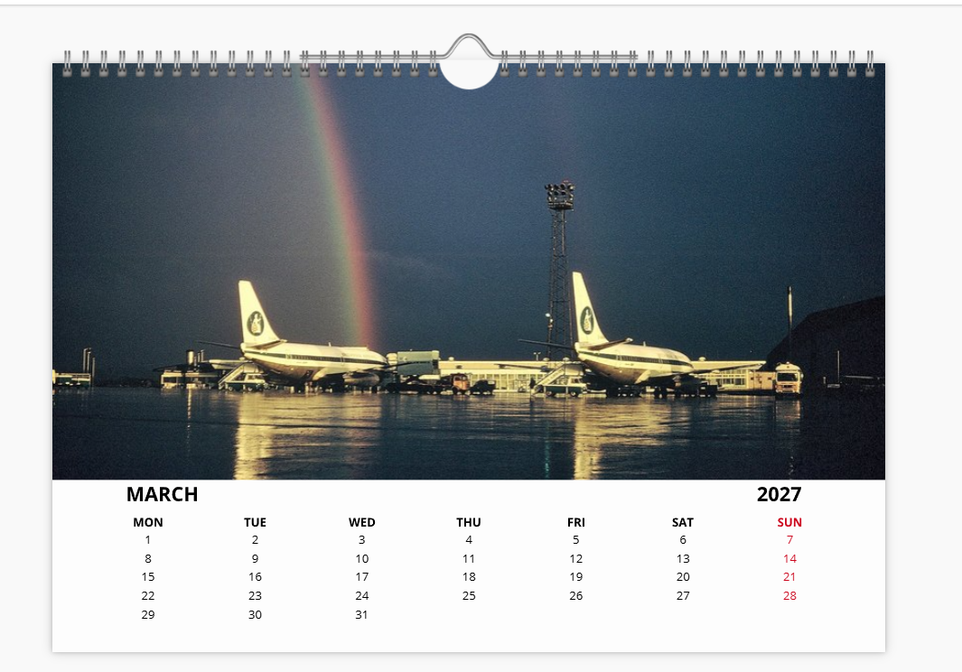 British Airlines of Yesteryear  2027 Aircraft Tribute A4 Wall Calendar
