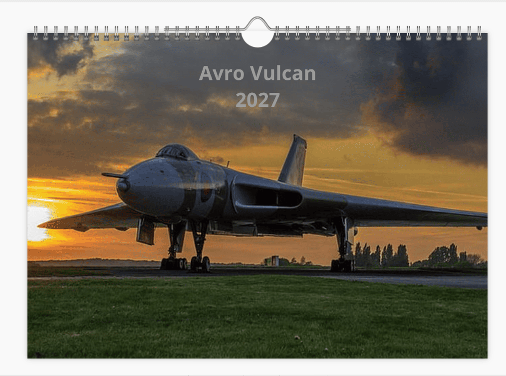 AVRO Vulcan RAF Bomber 2027 Tribute A4 Wall Calendar