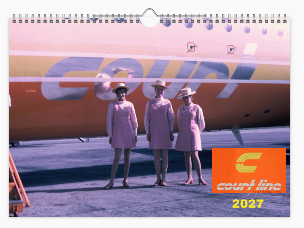 COURT LINE AVIATION AUTAIR INTERNATIONAL 2027 Tribute Calendar A4 WALL Calendar