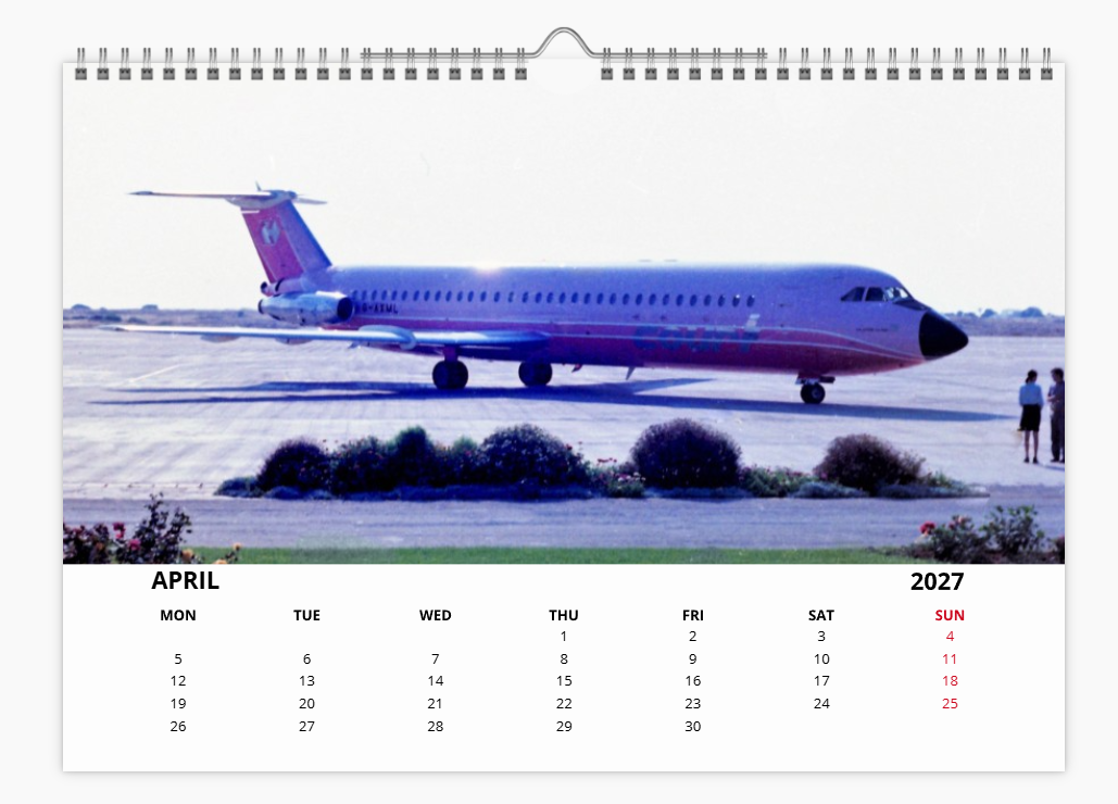 COURT LINE AVIATION AUTAIR INTERNATIONAL 2027 Tribute Calendar A4 WALL Calendar