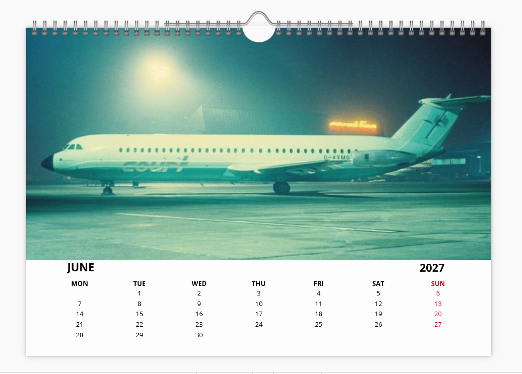 COURT LINE AVIATION AUTAIR INTERNATIONAL 2027 Tribute Calendar A4 WALL Calendar