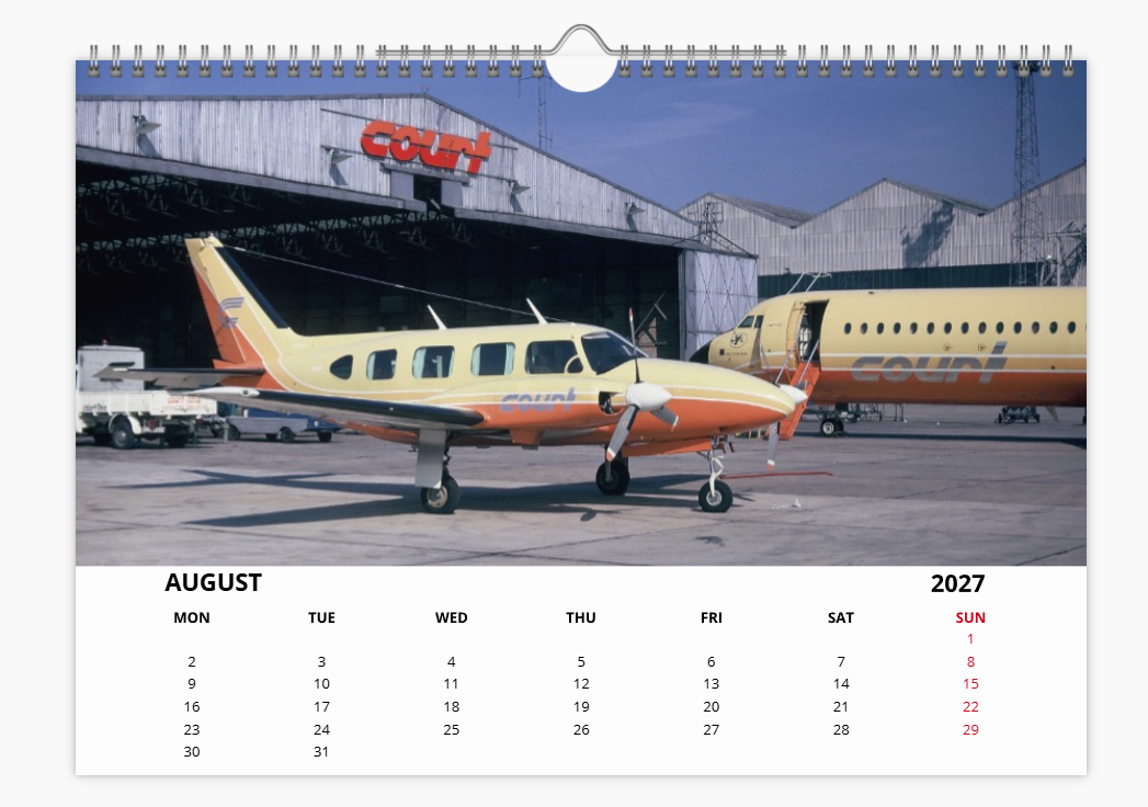 COURT LINE AVIATION AUTAIR INTERNATIONAL 2027 Tribute Calendar A4 WALL Calendar