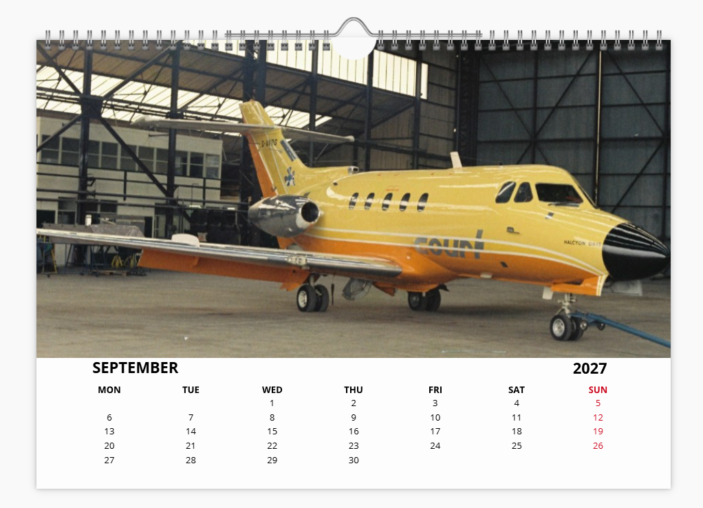 COURT LINE AVIATION AUTAIR INTERNATIONAL 2027 Tribute Calendar A4 WALL Calendar
