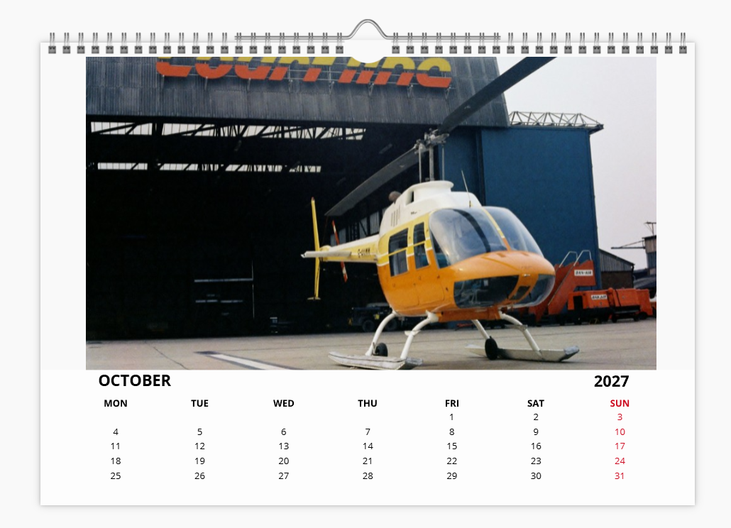 COURT LINE AVIATION AUTAIR INTERNATIONAL 2027 Tribute Calendar A4 WALL Calendar
