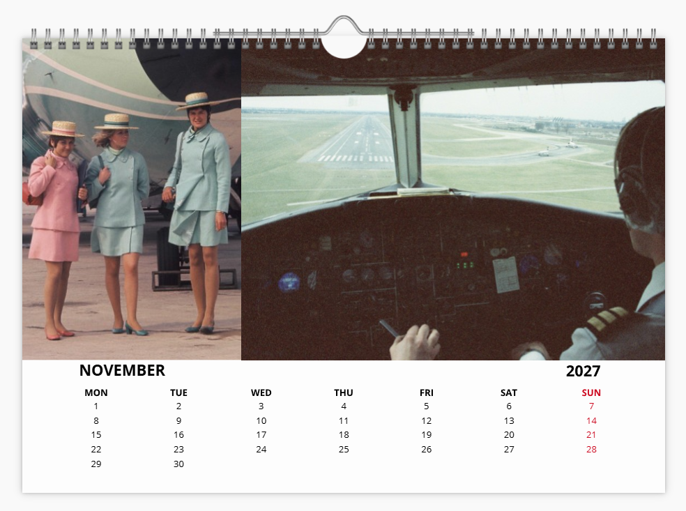 COURT LINE AVIATION AUTAIR INTERNATIONAL 2027 Tribute Calendar A4 WALL Calendar