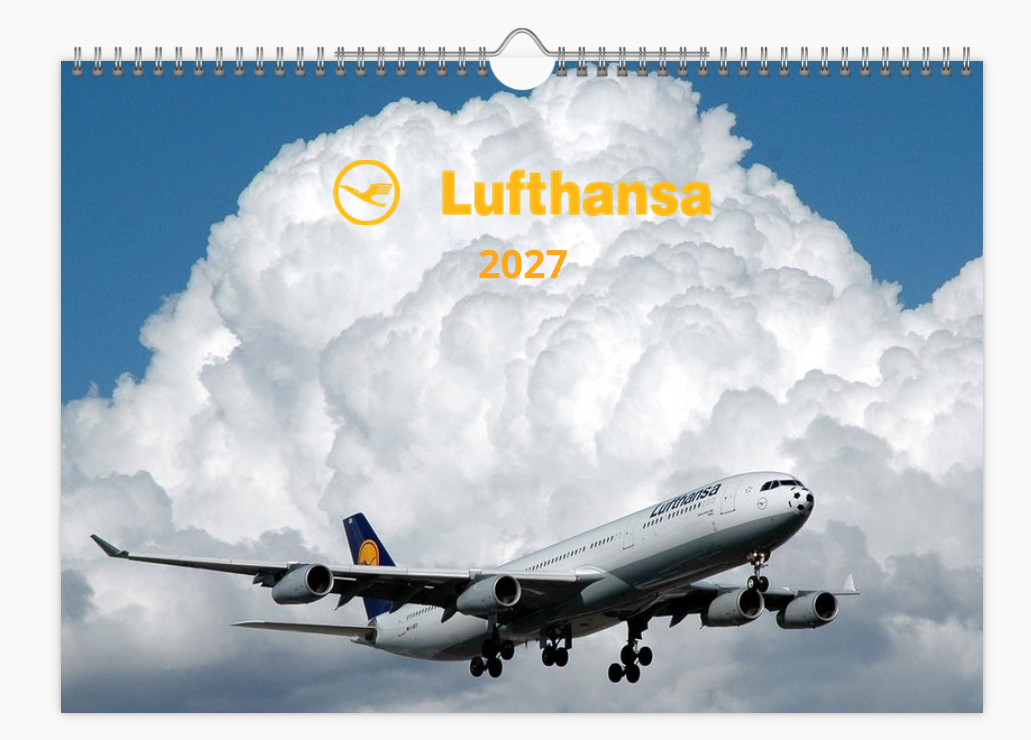 Lufthansa  2027 Aircraft Calendar A4 WALL Calendar