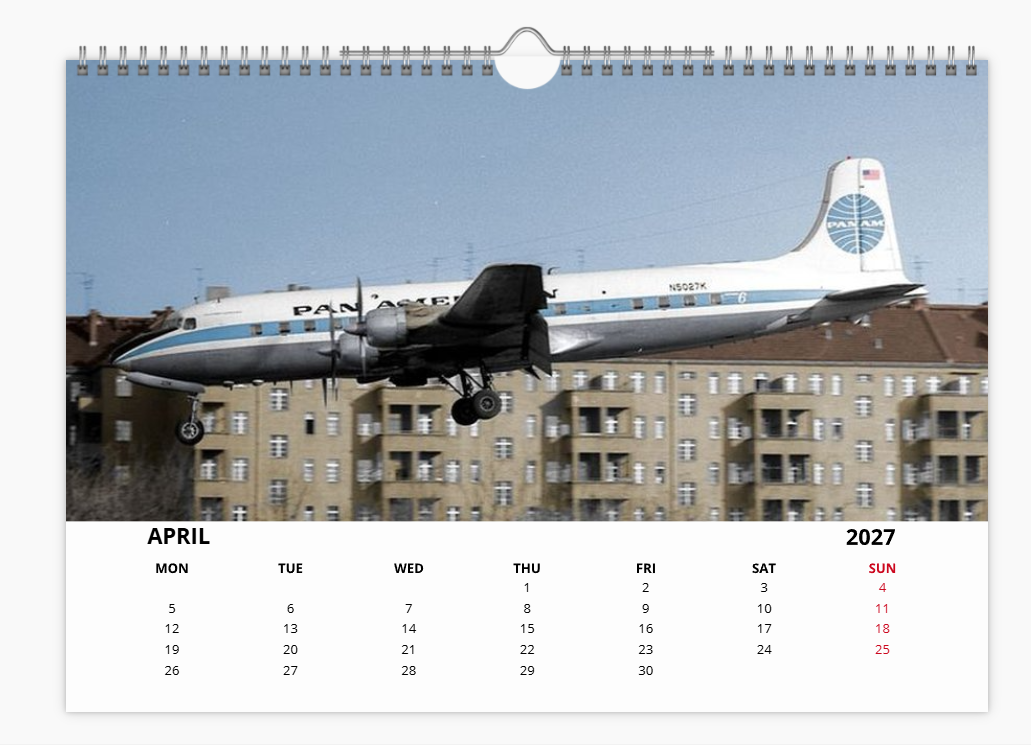 PAN AM Pan American World Airways 2027 Aircraft Tribute Calendar A4 WALL Calendar