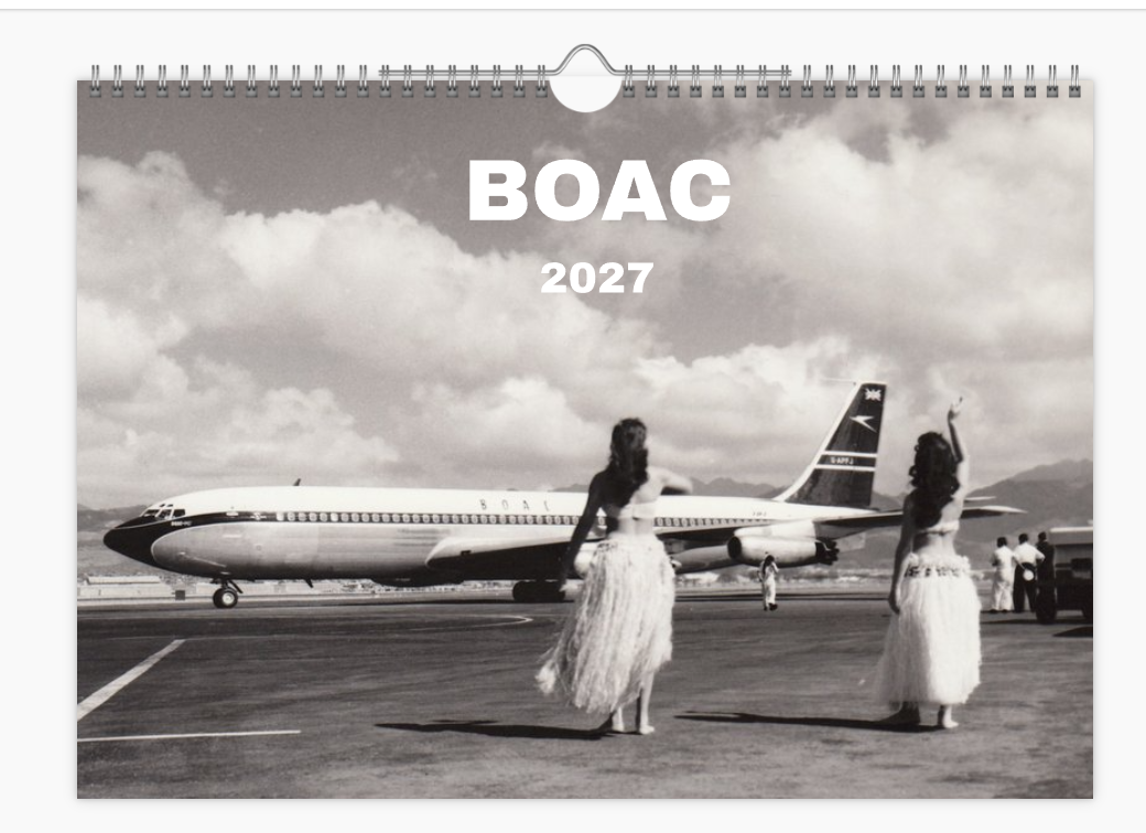 BOAC BRITISH OVERSEAS AIRWAYS CORPORATION 2027 Tribute Calendar A4 WALL Calendar
