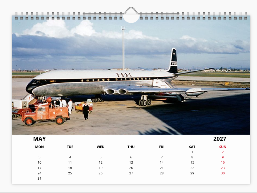 BOAC BRITISH OVERSEAS AIRWAYS CORPORATION 2027 Tribute Calendar A4 WALL Calendar