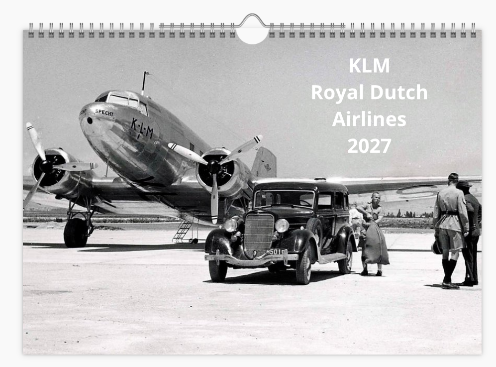 KLM Royal Dutch Airlines 2027 A4 Wall Calendar