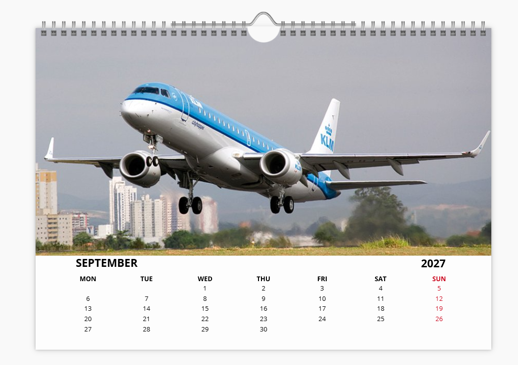 KLM ROYAL DUTCH AIRLINES  2027 Aircraft Calendar A4 WALL Calendar