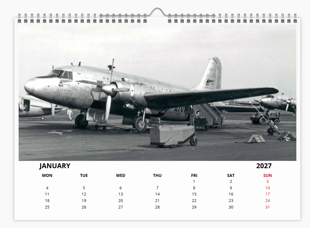 BEA British European Airways 2027 Tribute A4 Wall Calendar