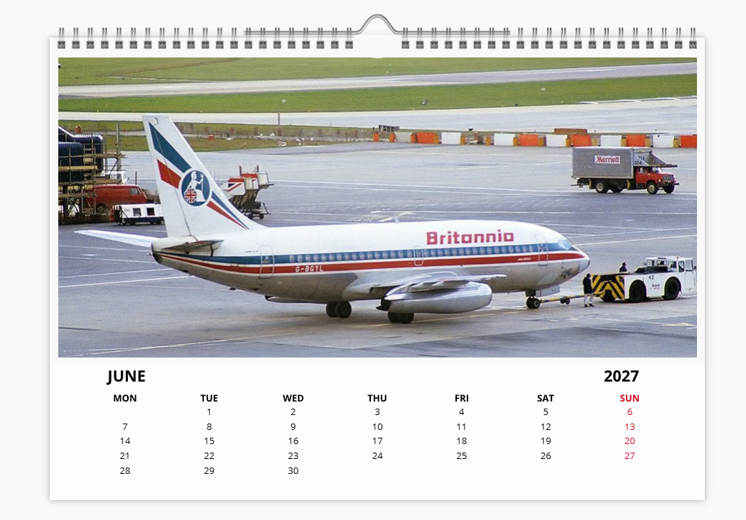 BRITANNIA AIRWAYS 2027 Tribute Calendar A4 WALL Calendar