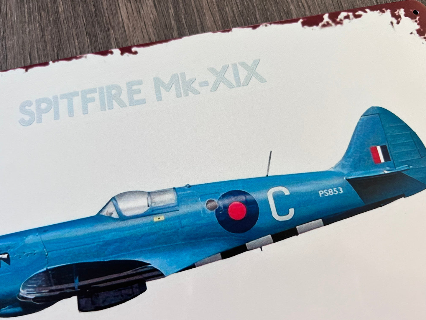 RAF Supermarine Spitfire Fighter XIX Photo Recon Aircraft Metal Wall Picture Plaque 30x20cm 12x8"