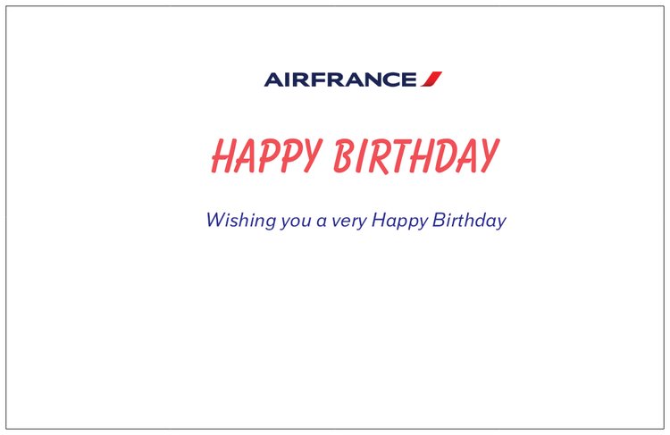 Air France Comet 4 Birthday Card