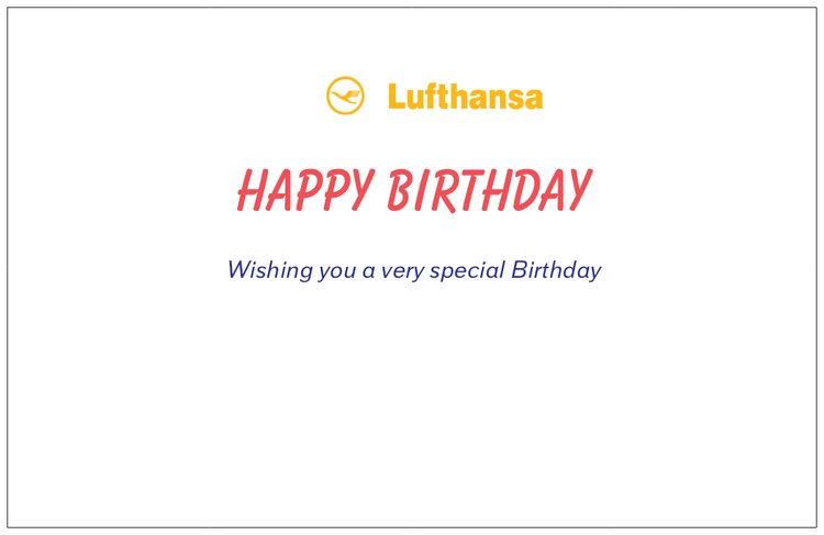 Lufthansa Boeing 707 Birthday Card