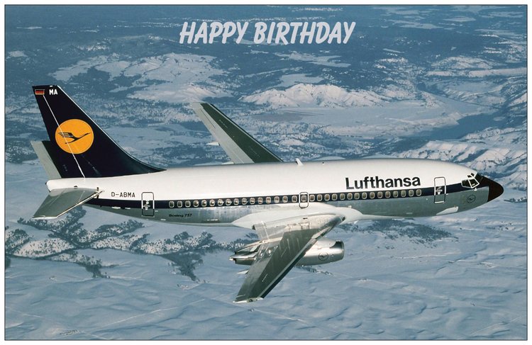 Lufthansa Boeing 737 Birthday Card