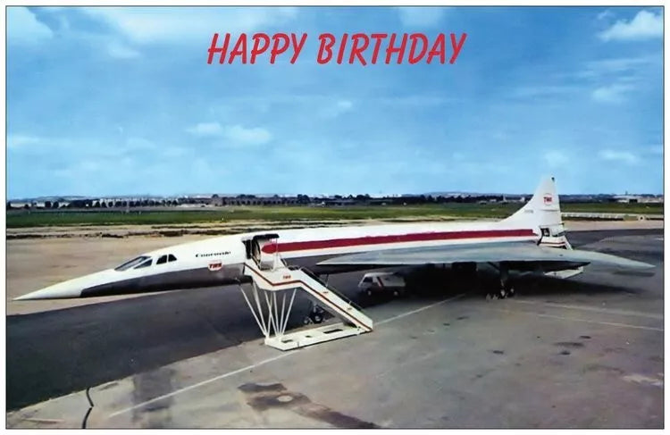 TWA Trans World Airlines Concorde Birthday Card