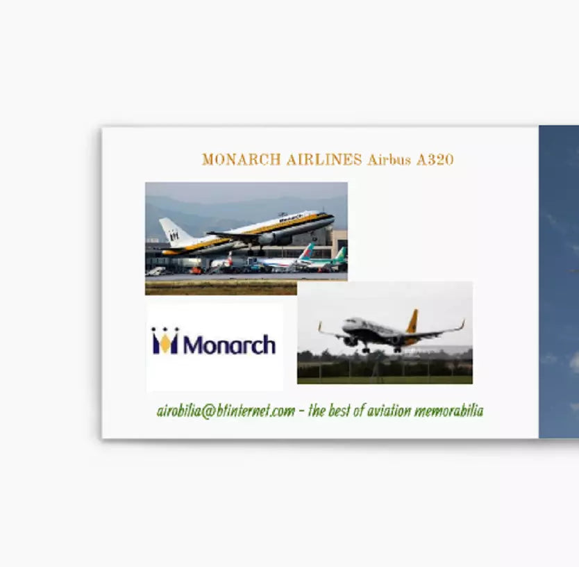 Monarch Airlines Airbus A320 Birthday Card