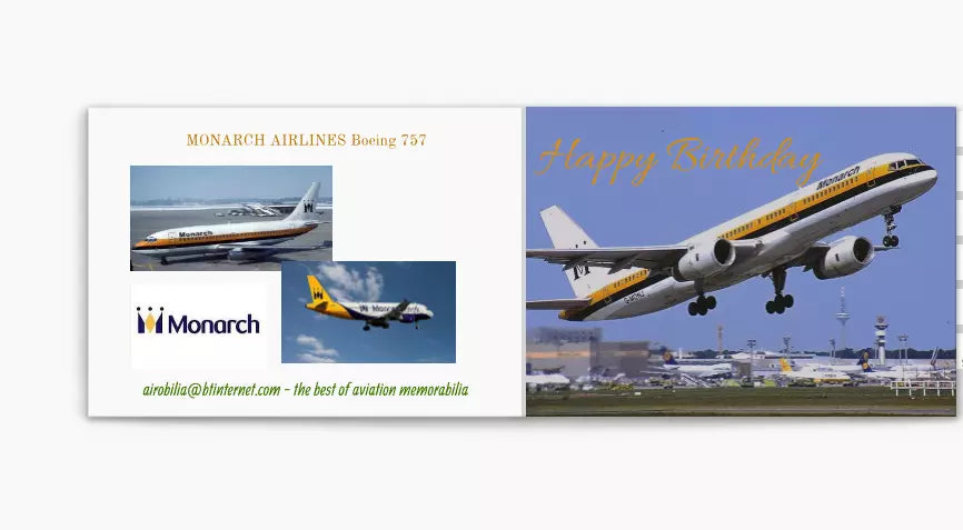 Monarch Airlines Boeing 757 Birthday Card
